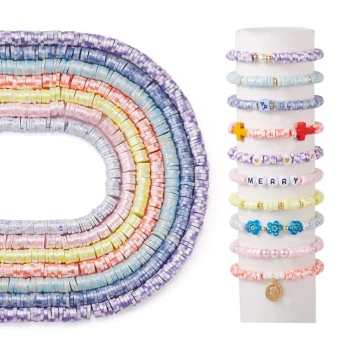 Platte klei kralen 7 strengen 6mm Polymer klei kralen schijf Heishi kralen Spacer voor vriendschap armband oorbellen ketting sieraden maken