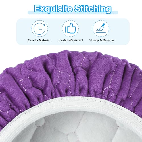 Ronde stoelhoesjes, 4 stuks, Elastische Bar Krukdeksels, Wasbare Kussenhoes, Stretch Bar Stoelhoes voor 25-33cm Stoel Stoel Cover paars 5