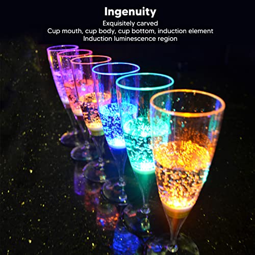 LED lichtgevende beker, PS lange uithoudingsvermogen 6 kleuren lichten interessante sfeer automatische schakelaar LED lichtgevende cocktail glas 6 stuks voor bar 4