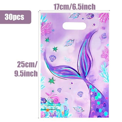 30 st. Zeemeermin feesttassen voor meisjes Snoep Zakken Plastic Cadeau Tassen voor Baby Douche Party Favors Meisjes Vrouwen Verjaardag Decoratie