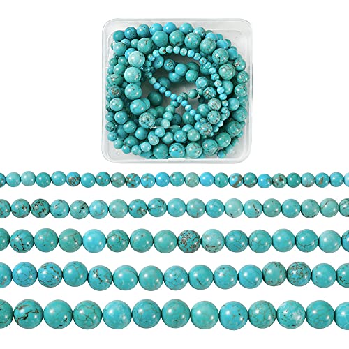 5 onderdelen natuurlijke turquoise kralen 4mm/6mm/8mm/10mm Ronde Turquoise Edelsteen Genezing Spacer Losse kralen voor armband ketting sieraden maken