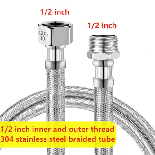 1 stuk 10cm flexibele kraanverbindingsstukken, G1/2 inch Vrouwelijke draad x G1/2 inch Aansluitslang voor mannen, voor toiletten, kranen 5