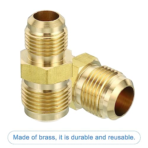 3/8" Man x 1/2" Man Messing Flare Union Connector, 2Scs Gas Adapter Messing Buis Koppelende Pijp Past voor slangen passen 4