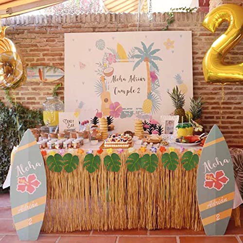 Hawaiian Tafelrok, 276 x 75 cm, 12 stuks, Tropische Palm Leaves Tafellakens, Hawaiian Decoratie, Fetsa, Luau, Hawaiian Birthday Party, Party 4