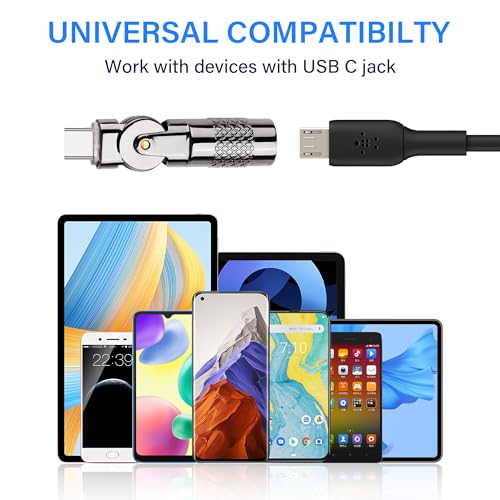2 Pack Micro USB naar USB C Adapter Micro 5Pin Vrouw naar USB Type C Male Connector 180 Degree Rotatie Converter Connector Ondersteuning Laadgegevens voor telefoon 5