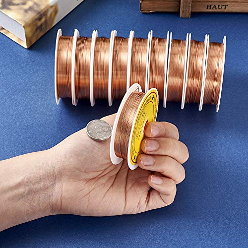 Beadthven 10Roll 24 Gauge / 0,5mm Tarnish Resistant Koperen Draad 262FT (80m) Buigbare sieraden kralen Metaaldraad voor DIY Floral Craft Making Wrapping Hangers 8m / Roll 4