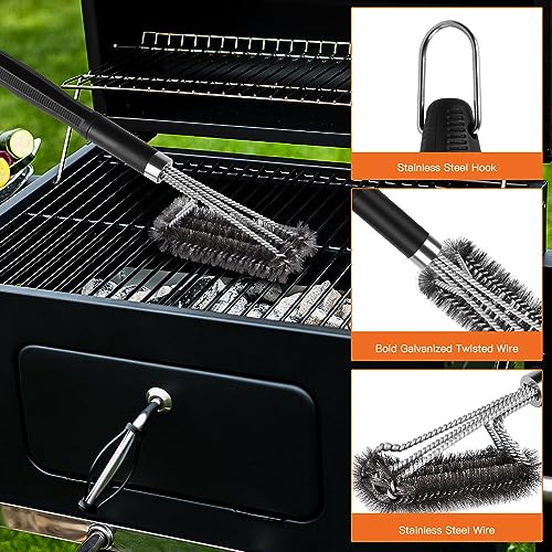 BBQ Grill reinigen borstel, Barbecue stalen borstel, Barbecue Grill Wire Brush met afneembare handgreep, voor alle soorten grills Zware reiniging 3