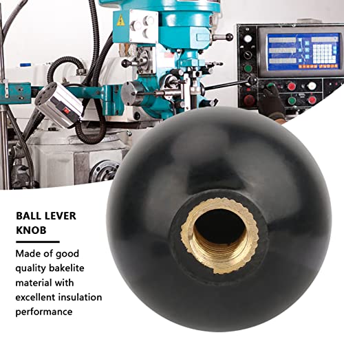 5 stuks M10*35 Zwarte ronde bal Bakelite Lever Knob met ingebouwde koperen schroefmoer