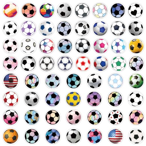 Voetbal Sticker Set, 50 stuks, Waterdichte Vinyl Stickers voor auto, Motorfiets, Fiets, Skateboard, Snowboard, Bagage, Laptop, Koffer, Helm, Motorfiets, Computer 3