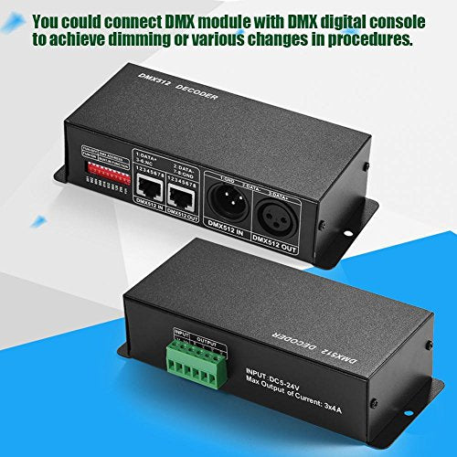 DMX controller 3 kanaal LED 5V~24V DC digitale display decoder dimmen bestuurder DMX 512 4A 3 kanalen decoder module controller voor LED RGB lamp podium verlichting 3
