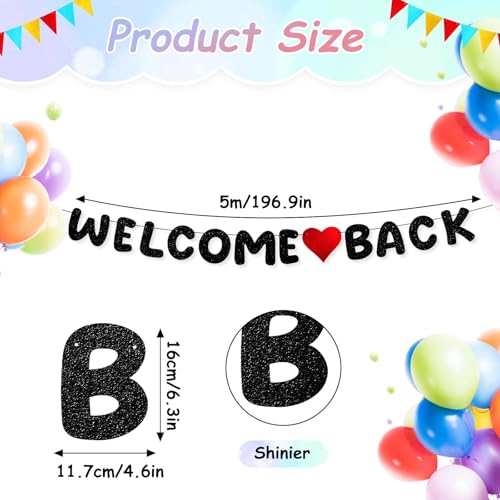 Welkom terug Garland, Welkom Banner met Glitter, Hartelijk welkom Garland, School, Seizoen, School Banner voor School Decoratie, Klaslokaal, Familie, Decoratie, Eerste Schooldag, Activiteiten 3