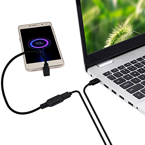 1 Paar USB C naar Micro USB Converter Kabel, Type C Vrouw tot 90 graden naar beneden Micro USB Gegevenskabelondersteuning opladen en gegevensoverdracht (U/D) 5