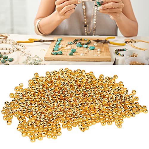 Ronde Spacer Kralen, DIY Stopper Kralen Makkelijk te gebruiken sieraden maken Stopper Kralen Duurzaam 500Pcs Knijp kralen voor ketting armband DIY(Imitation Gold) 5