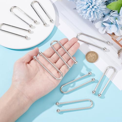 Verpakking van 10 Bikini Sluiting, U-Shaped Ring Buckle, Bikini Clips en Legering Clasps, voor Lingerie Zwempakken, Avond Jurken, Sweaters, Jurken, Blouses, Buckles Maken, platina 3