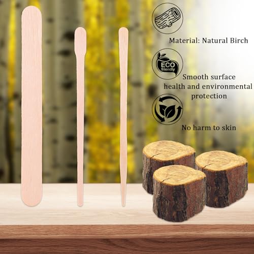 300 stuks houten spatels Waxen wegwerphout Sticks voor haar verwijdering Cosmetics Houten spatels ijs Sticks Houten mond spatels voor knutselen Wax Set houten sticks (3 maten mond spatels) 3
