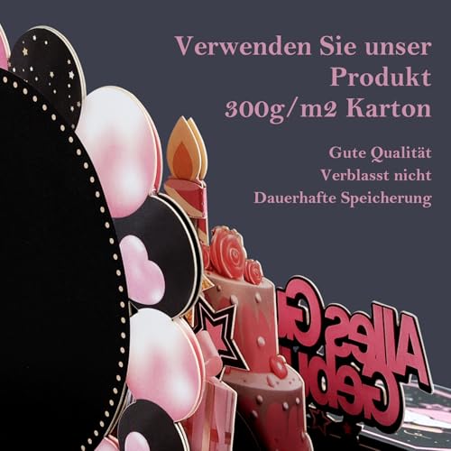 60e verjaardagskaart met muziek - 3D Pop Up kaart verjaardag met licht en interactieve kaarsen, wenskaart, verjaardagscadeau voor vrouw Man 5