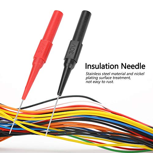 2st Isolatie Piercing Naald, P5007 Naadloze testpunten Pin testpunten Roestvrij staal Naaldpunt Multimeter Probes Test lood, Probe Test Stick Naald Tester 5