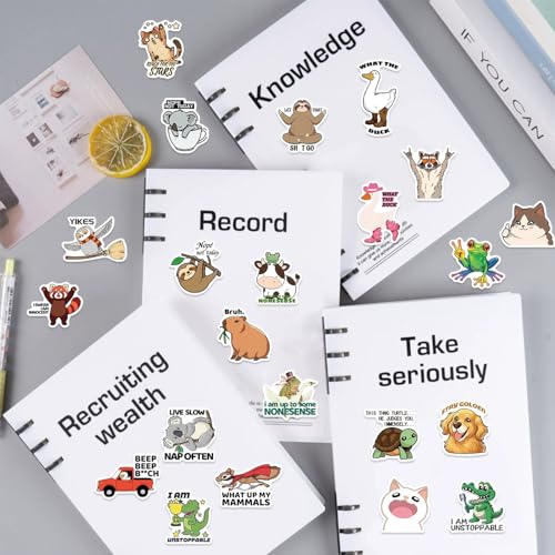 Grappige dierenstickers voor jongeren en volwassenen, 50 stuks, interessante dieren, waterdichte vinyl stickerset, auto, motorfiets, fiets, skateboard, snowboard, bagage, laptop, koffer, helm 4