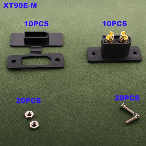 10 Pairs XT90E-M XT90h XT90 Male Ball Connector, Kabelpluggen met rubberen dop, schroeven, waterdicht, voor Lipo Battery XT90 Plug