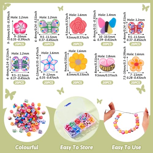 Polymer Klei Vlinder Kralen Losse Spacer Kralen Insect Kralen voor DIY armbanden oorbellen ketting sieraden maken 200st 3