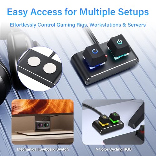 Interne PC/ATX aan/uit schakelaar met RGB LED & HDD activiteitslicht - 2M/6.5FT Bureaubladschakelaar splitter ON OFF Reset voedingskabel voor moederbord aan/uit/reset knop