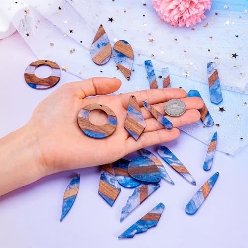 Hars Walnut houten bedeltjes voor oorbellen ketting hangers Hars houten stukken Charm sieraden maken, Hars Hout, Hars Hout 5