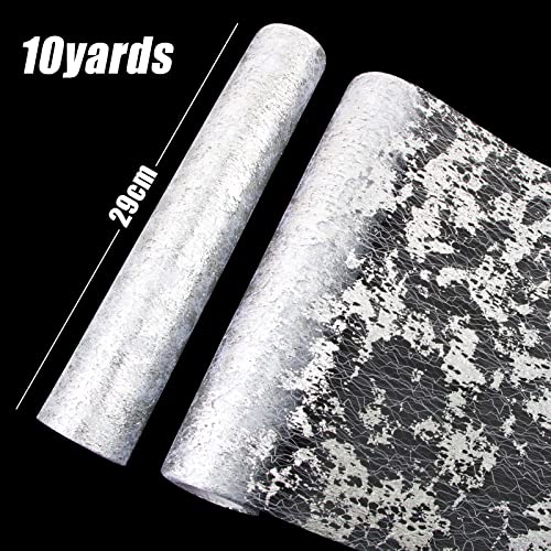 29cm x 9m Roll Tulle Tabel Runner Net Polyester Tafel Decoratie Metallic Ribbon Spool voor feest, Verjaardag, Bruiloft, Banket, Kerstmis, DIY, Verpakking (B)