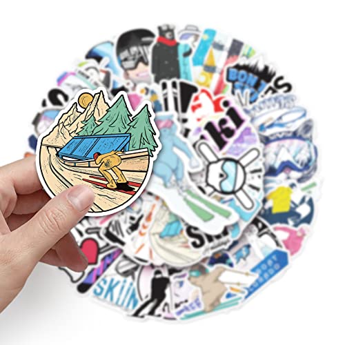 Skiën Stickers Set Stickers Kinderen Tieners 50 st Waterdicht Vinyl Decals Laptop Skateboard Kofferhelm Autofiets mobiele telefoon Motorrijwiel Scrapbook Dagboekmokken