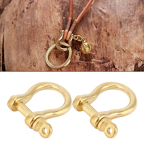 Messing Carabiner Bow Shackle Messing 10mm Gouden Messing 2 Set Anker Gesp Pure Messing U Type Fob Keychain Haak Gold Connection Gesp 10m m