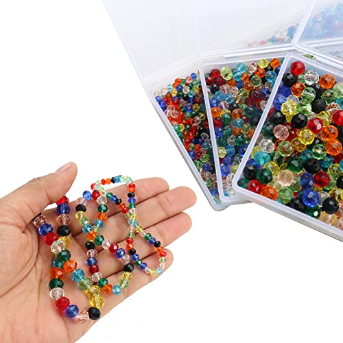 Glazen kralen, 2000Stuks Facet 4mm Glazen kralen, Ronde kralen voor Charms sieraden, armbanden, Kettingen(4mm) 4