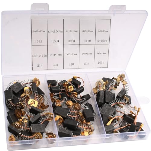 60st 10 maten elektrisch gereedschap koolstof borstels vervanging