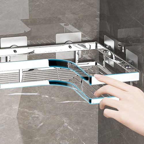Roestvrij stalen doucherek, zonder boren, voor badkamer organisatie 3