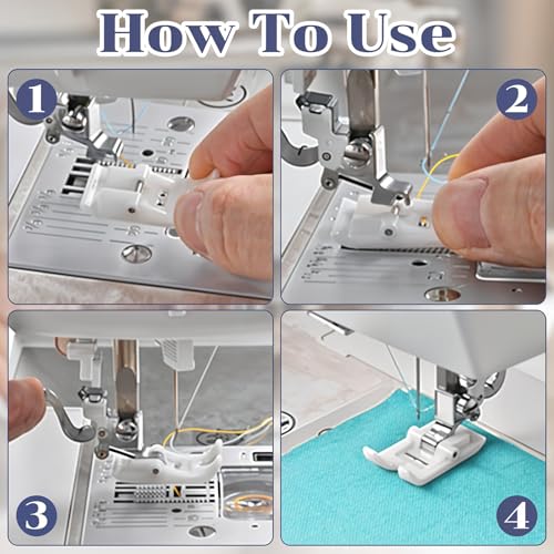 Pak van 6 naaiaccessoires, multifunctionele naaivoet, naaimachine accessoires, zomen voet, huishoudelijke accessoires, set, naaivoeten, naaimachine voeten, roestvrij staal, voor 5