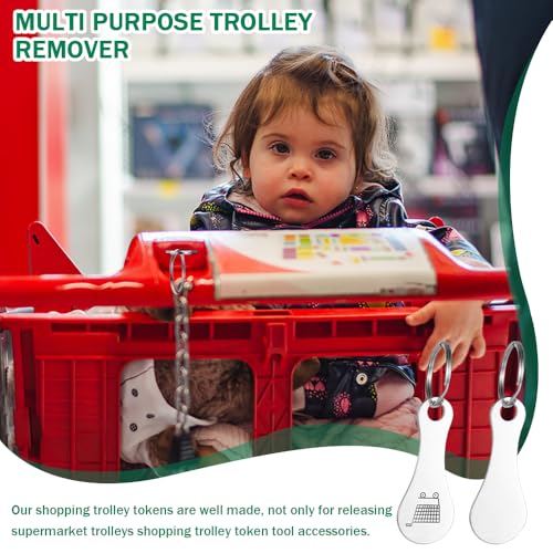 6 stuks Trolley Token Universal Winkelwagen Token Winkelwagen Verwijderaars gemaakt van roestvrij staal voor het vrijgeven van Supermarkt Trolleys winkelwagen Token Tool Accessoires 4