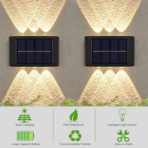 Solar Lamp Outdoor Verstelbare Zonnelampen Op en neer IP65 Waterdichte Wandlamp Draadloze Wandverlichting voor Garage, Tuin en Outdoor 5