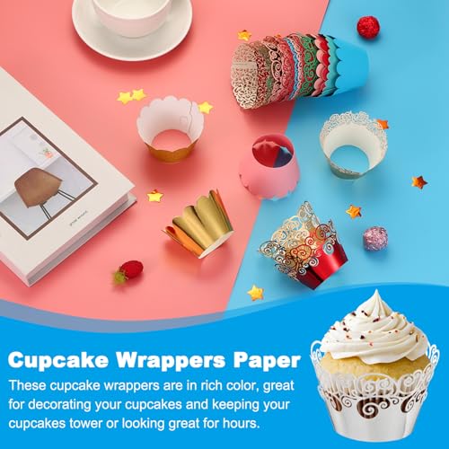 Cupcake Wrappers Papier, 50 stuks bakbekers Standaard Cloud Decoratie voor verjaardag, bruiloften en partijen, Reflectief Zilver 4
