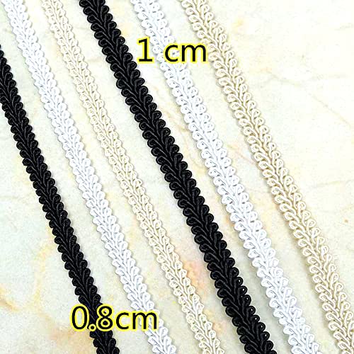 13 m 10 mm Polyester Millipedes Kant Kant Decoratief Lint Decoratieve Band Decoratie voor DIY Crafts Bruid bruid bruidsfeest kostuum sieraden Craft Naai Cadeauverpakking zwart 5