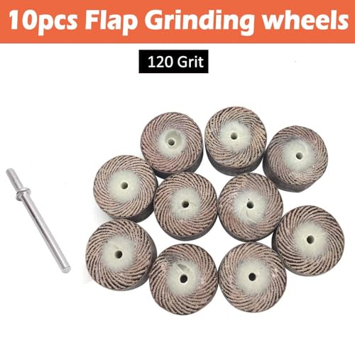 10Stuks 13MM Schuren Sanding Sandpaper Flap Wiel Schijf Penseel Bit Grinding Polishing Tool Sander Drill Schuren Flap Wiel Coarse voor Rotary Set Grit #600 met 3mm Mandrel Shank 3