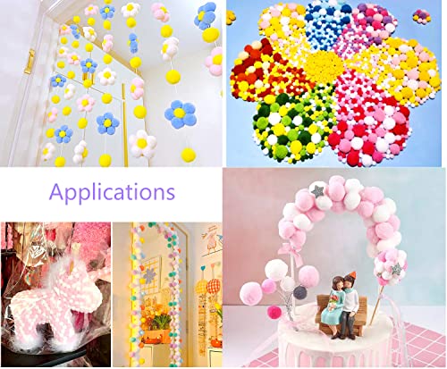 25mm Ca. 36Stuks Kleurrijke Mini Pompoms voor ambachten Viltballen Kleurrijke Pomballen Kleine Pompoms Fluffy pluche ballen voor het decoreren decoreren Naaien DIY creatieve ambachten, rood 5