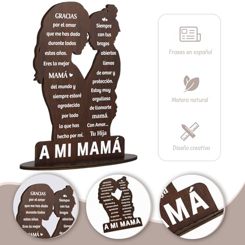 Cadeau voor Moederdag, Spaanse houten tafel, 23 x 15,5 cm 3