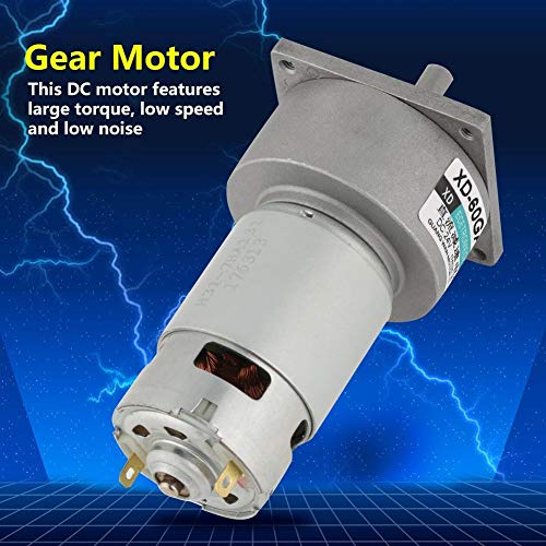 Motor, Walfront DC 12/24 V, 35 W, CW/CCW, Mini Gearbox, verstelbare snelheidsreductiemotor, (24 V, 100 rpm) 4