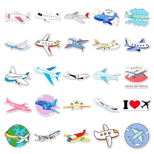 100 stuks jeugd volwassen vliegtuig Helikopter waterdicht Vinyl Stickers Set Auto Motorfiets Fiets Skateboard Snowboard Bagage Laptop Kofferhelm 3