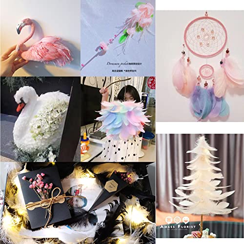 Pak van 100 kleurrijke veren voor ambachten, natuurlijke veren, ganzenveren, inheemse Amerikanen, ambachtelijke veren voor doe-het-zelf kunstwerk, maskers, hoeden, oorbellen, haar sieraden, droom catcher 4