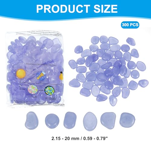 Lichtgevende stenen, 300 stuks Luminous Rocks voor Binnen Fish Basin Tuin Courtyard Landschap Cadeaus voor Vrienden, Paars