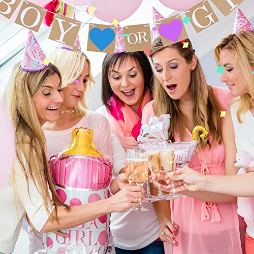 Geslacht onthullen banner, herbruikbare kraft papier jongen of meisje banner geslacht onthul baby douche banner geslacht onthullen decoraties voor partij benodigdheden zwangerschap aankondiging 4