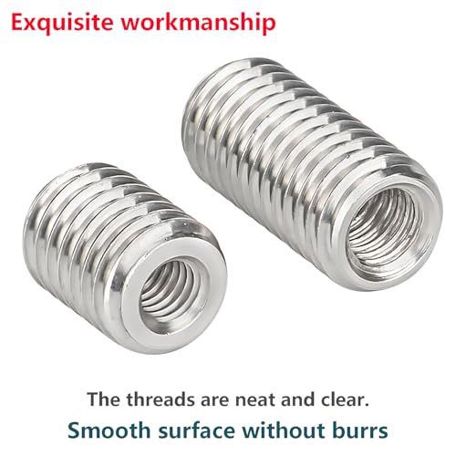 20Stuks Threaded Inserts, M8 Male tot M4 Vrouwelijke Mouwen Reduction Nut, Lengte 10mm Thread Sleeves voor Meubelprojecten, Reparatie 5