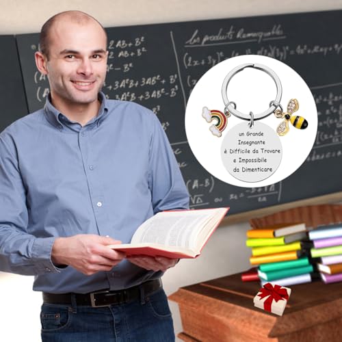 Meester Keychain, 6 stuks, Roestvrij staal Dank u Meester voor leraar, Professor Coach, Dank u Card Gift, Zilver, One Size, zilver, One size 4