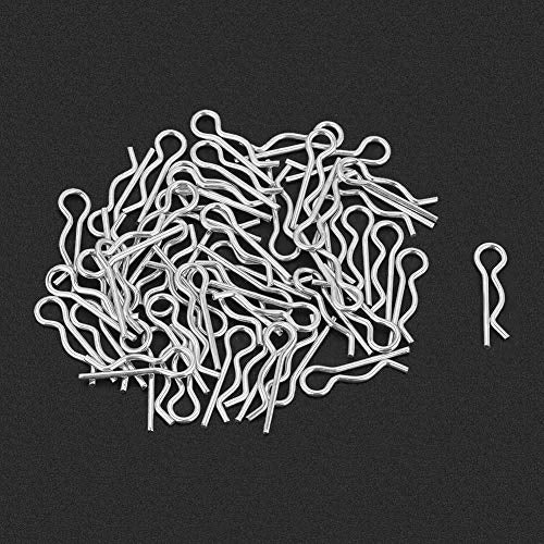 1 * 18mm R Type Split Pin, Kleine R Clips R Clips 1mm Clips Galvanized Locking Pins Spring Clips Haarspeld 3