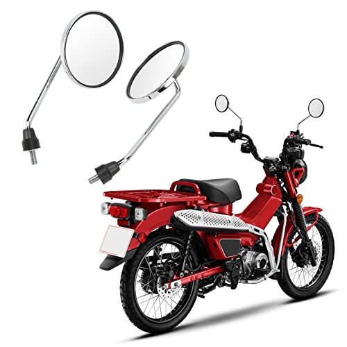 Motorfiets Wing Spiegel, 2 stuks Motorfiets Rearview Spiegel 8mm Draad Chrome Vergulde ronde Universeel voor Street Fietsen ATV Scooter Motorfiets Spiegels 4