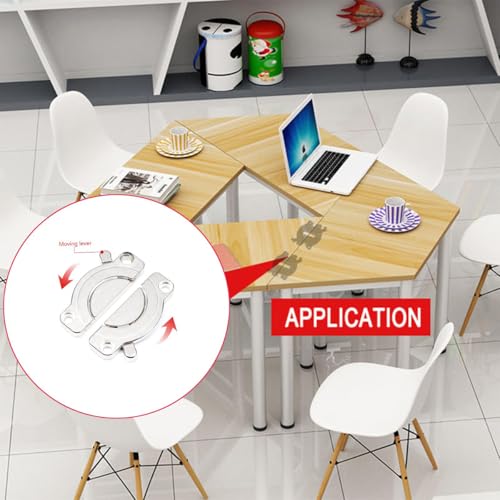 2 Piece werkblad connectoren, houten paneel connectoren met draaien handvat voor desks, eettafels & meer, zinklegering meubel hardware 5